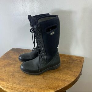 BOGS Women's Black Lace-Up Tall Waterproof Boots